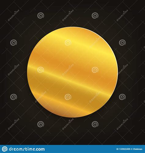 Golden Circle Plate Isolated Vector Illustration Stock Illustration