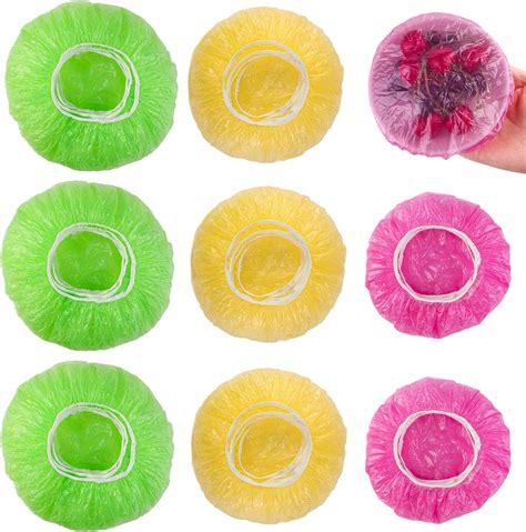 Aodaer 120 Pack Elastic Colorful Bowl Covers Reusable