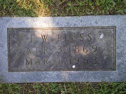 Isaac Wesley Pless M Morial Find A Grave