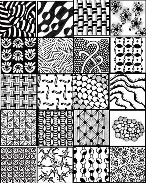 Easy Zentangle Pattern Sheet