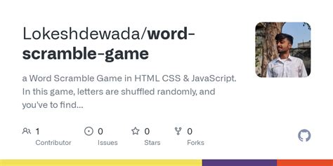 Github Lokeshdewada Word Scramble Game A Word Scramble Game In Html