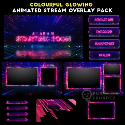 Colourful Glowing Animated Stream Overlay Pack :: Behance