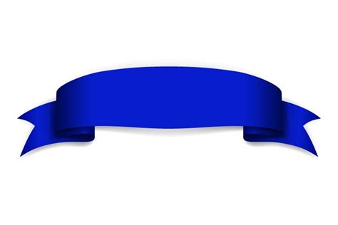 Blue ribbon banner satin glossy bow blank design Vector Image