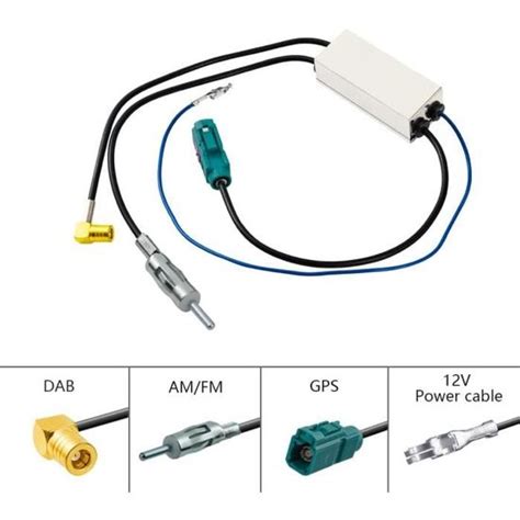 Amplificateur De Signal D Autoradio Universel V Antenne Fm Am Dab