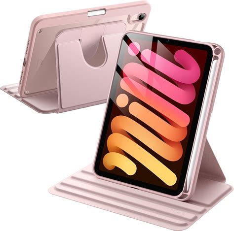 Jetech Rotating Case For Ipad Mini A17 Pro 2024 Model 7th Generation Mini 6 2021 Model