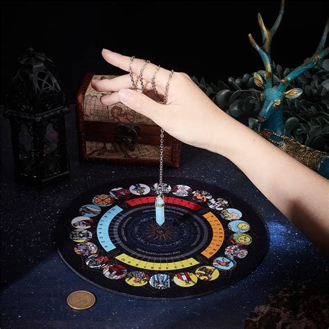 Pendulum Mat Altar Tarot Card Pad Dowsing Pendulum Ceremony Rubber Mat With 1 Crystal Dowsing