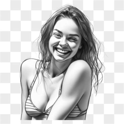 Télécharger Femme Attirante en Haut de Bikini Dessin Sketches En Ligne