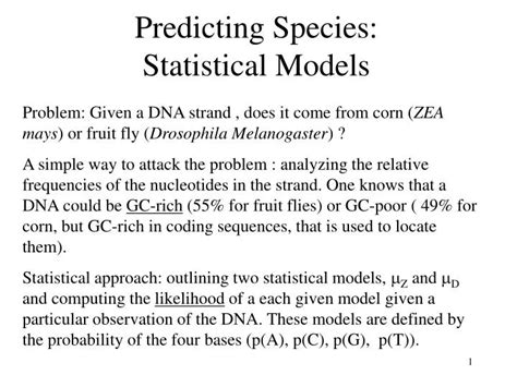 Ppt Predicting Species Statistical Models Powerpoint Presentation Free Download Id6591967