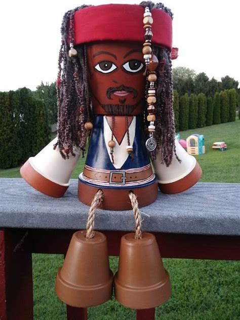 One Of My Favs Terra Cotta Pot Captain Jack Sparrow By Pekes Artistry