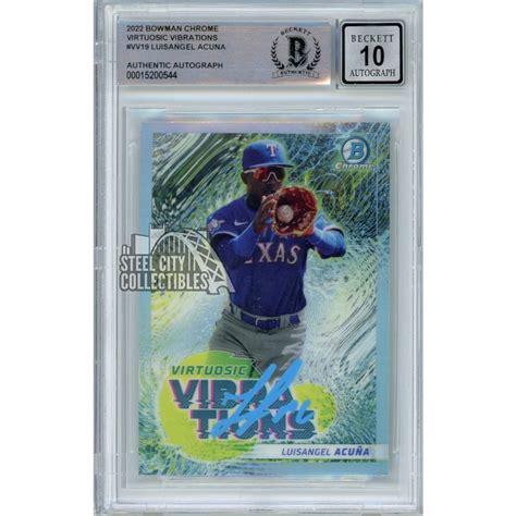 Luisangel Acuna 2022 Bowman Chrome Virtuosic Vibrations Autograph Card