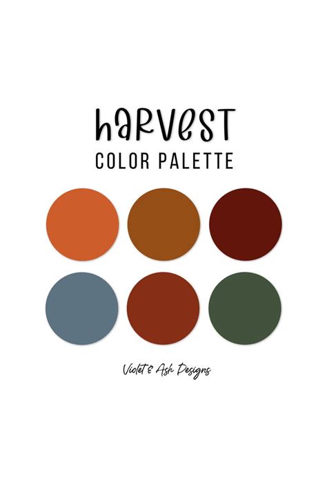 Harvest Procreate Palette Color Chart Photoshop Ipad Procreate Digital Download Fall Color