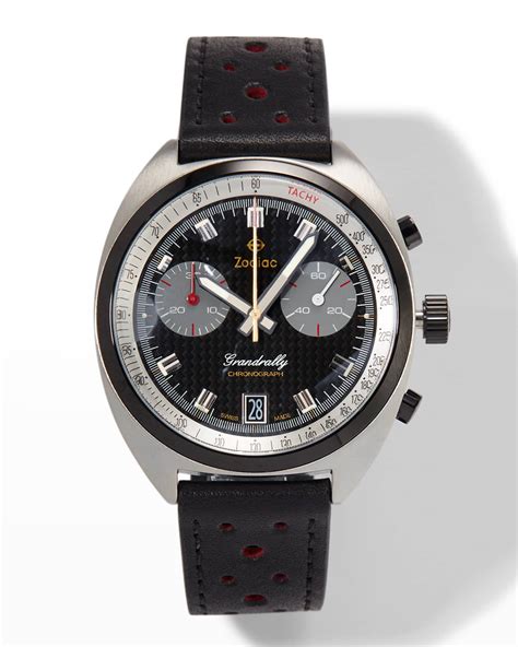 ZODIAC Men's Grandrally Leather Chronograph Watch | Neiman Marcus