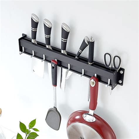 2017 Wall Mounted Kitchen Knife Scissor Rack Holder Storage Organizer Rail Hanging Strip + 8 ...