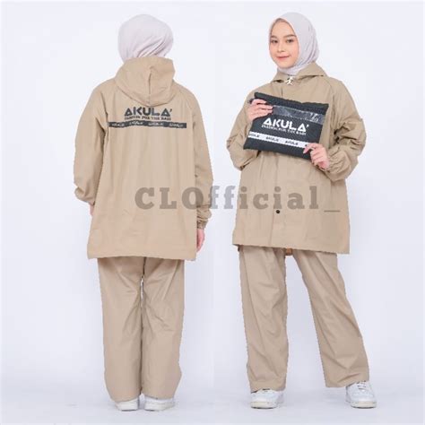 Jual Akula Jas Hujan Raincoat Pria Wanita Tebal Anti Rembes Mantel