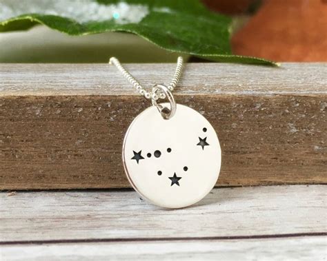 Zodiac Jewelry Constellation Necklace Sterling Silver Star Etsy