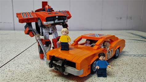 Dukes Of Hazzard Collector My Lego General Lee By C3brix And Lego Minifigure Bo Luke Daisy