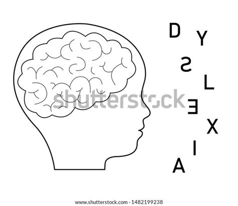 Black Silhouette Profile Child Brain Scattered Stock Vector Royalty