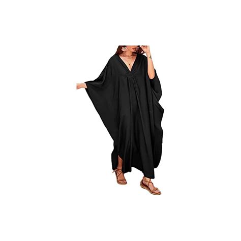 SISAY Copricostume Da Bagno Donna Tinta Unita Kaftan Copricostumi