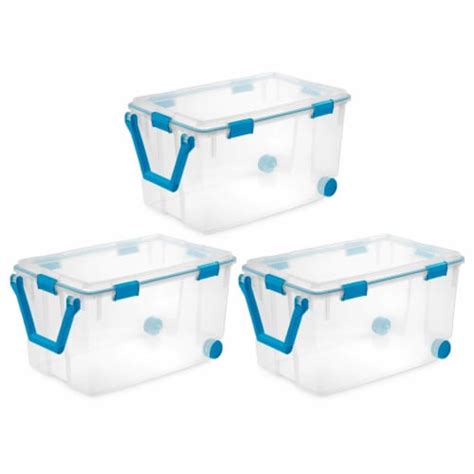 Sterilite Qt Wheeled Gasket Box Stackable Storage Bin With Latch