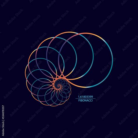 Fibonacci Sequence Circle Golden Ratio Geometric Shapes Spiral Snail Spiral Sea Shell Of