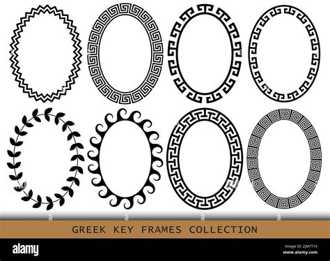 Ancient Greek oval frames patterns, set of antique borders from Greece ...