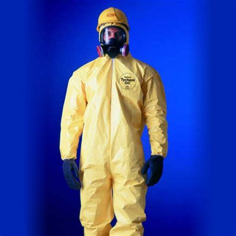 Dupont Yellow Tychem Qc Coverall W Hood Elastic Wrists Ankle Pack