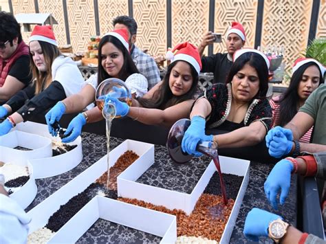 Cake Mixing Ceremony Celebrated In Traditional Style परंपरागत स्टाइल