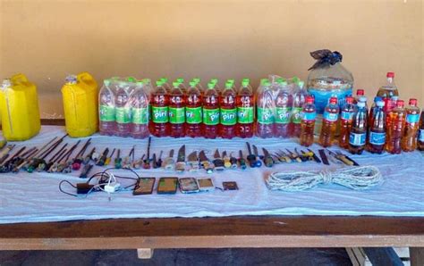 Incautan armas celulares bebidas alcohólicas y supuesta droga en