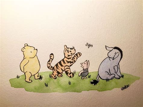 A Drawing Of Winnie The Pooh And Her Friends