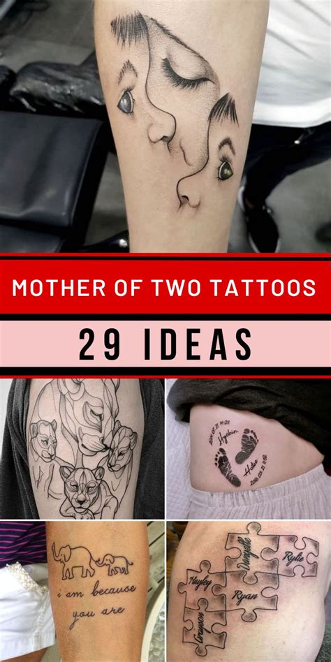 Delicate And Heartfelt Mother Of 2 Tattoo Ideas Embellishing The