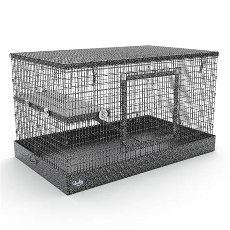 Durable Metal Pet Rat Cage w Adjustable Balconies and Carrying Handles