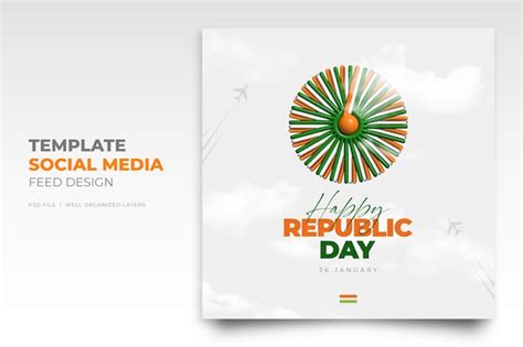 Premium PSD | Republic day of india social media instagram post