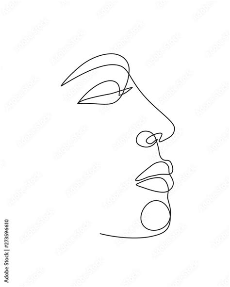 Abstract male face icon. Continuous line drawing. Editable vector line ...