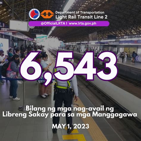 Pia Mahigit K Na Pasahero Ng Lrt Nakinabang Sa Labor Day Libreng