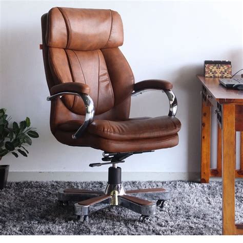 Leatherette High Back Revolving Chair Brown At Rs 7875 In Tiruvallur