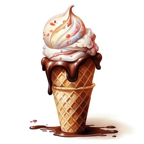 Premium Ai Image There Is A Chocolate Ice Cream Cone With A Swirl On