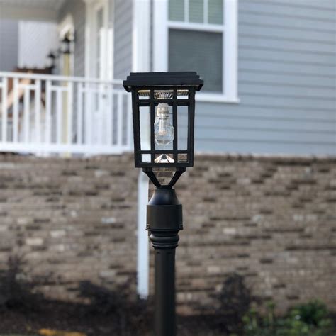 Prairie Bulb Solar Lamp Post Light In Black