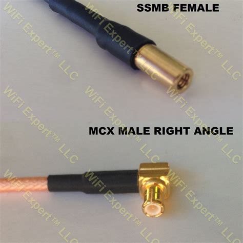 LMR100 SSMB Female To MCX MALE ANGLE Coaxial RF Pigtail Cable RF