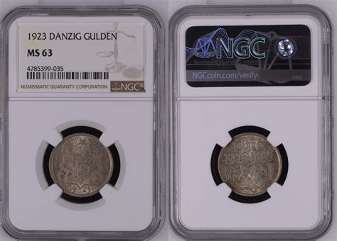 DANZIG 1 GULDEN 1923 Silber Silber Kogge NGC MS 63 MA Shops