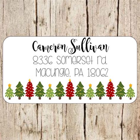 Christmas return address labels christmas return address