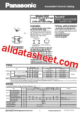 AQY221N2VY データシート PDF Panasonic Semiconductor