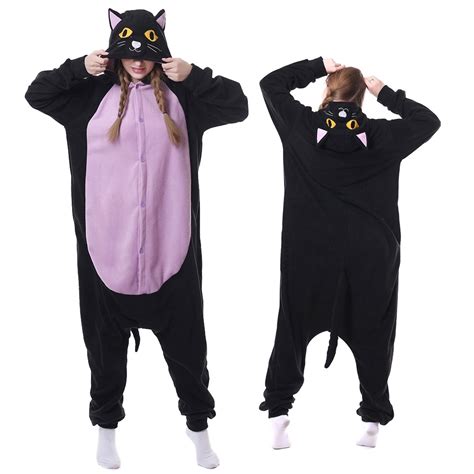 Midnight Cat Onesie Pajamas Animal Onesies For Adult And Teens