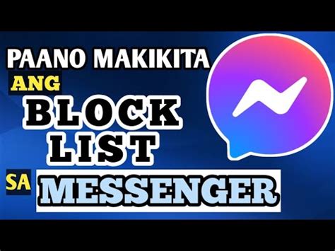 Paano Makikita Ang Blocklist Sa Messenger Messenger Block List Youtube