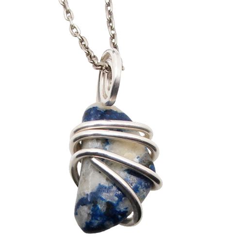 Rare Natural Lazulite Hand Forged Art Wrap Pendant Sterling Etsy