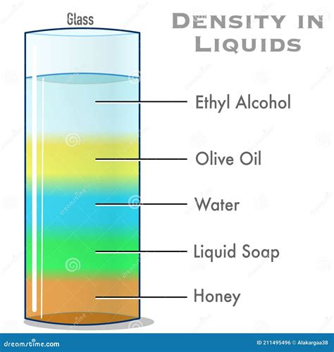 Density Of Liquids Fluids Layers Different Colored Materials Home