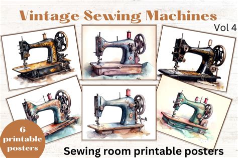 Sewing Machine Printable Poster Images Graphic By Mermaids Cove