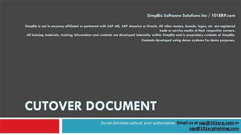 Sap Cutover Document Youtube