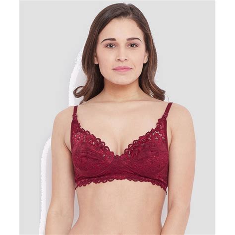 N Gal Floral Lace Non Padded Bridal Bra Maroon Buy N Gal Floral Lace