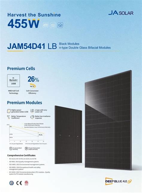 Ja Solar Jam54d41 Lb 440w N Type Full Black Bifacial Pv Modul In Hessen Lohfelden