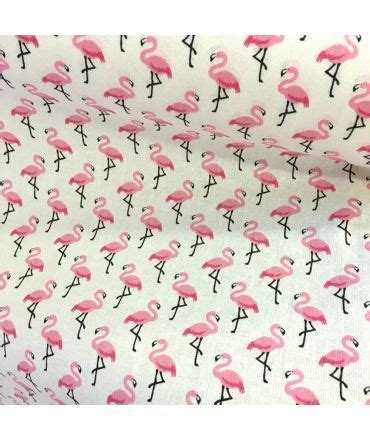 Tissu cretonne flamingo crème rose Rose Coton Flamingo